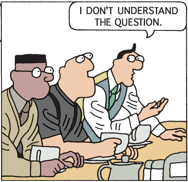 Animated cartoon OCR: I DON'T UNDERSTAND THE QUESTION. I DON'T UNDERSTAND THE QUESTION.