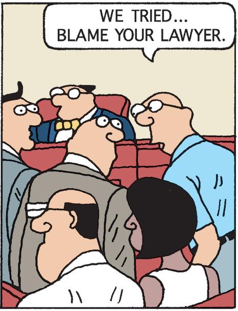 Illustration OCR: WE TRIED... BLAME YOUR LAWYER. WE TRIED... BLAME YOUR LAWYER.