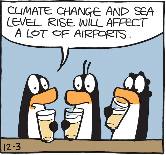 Conversation OCR: CUMATE CHANGE AND SEA LEVEL RISE WILL AFFECT A LOT OF AIRPORTS. 12-3 CUMATE CHANGE AND SEA LEVEL RISE WILL AFFECT A LOT OF AIRPORTS. 12-3