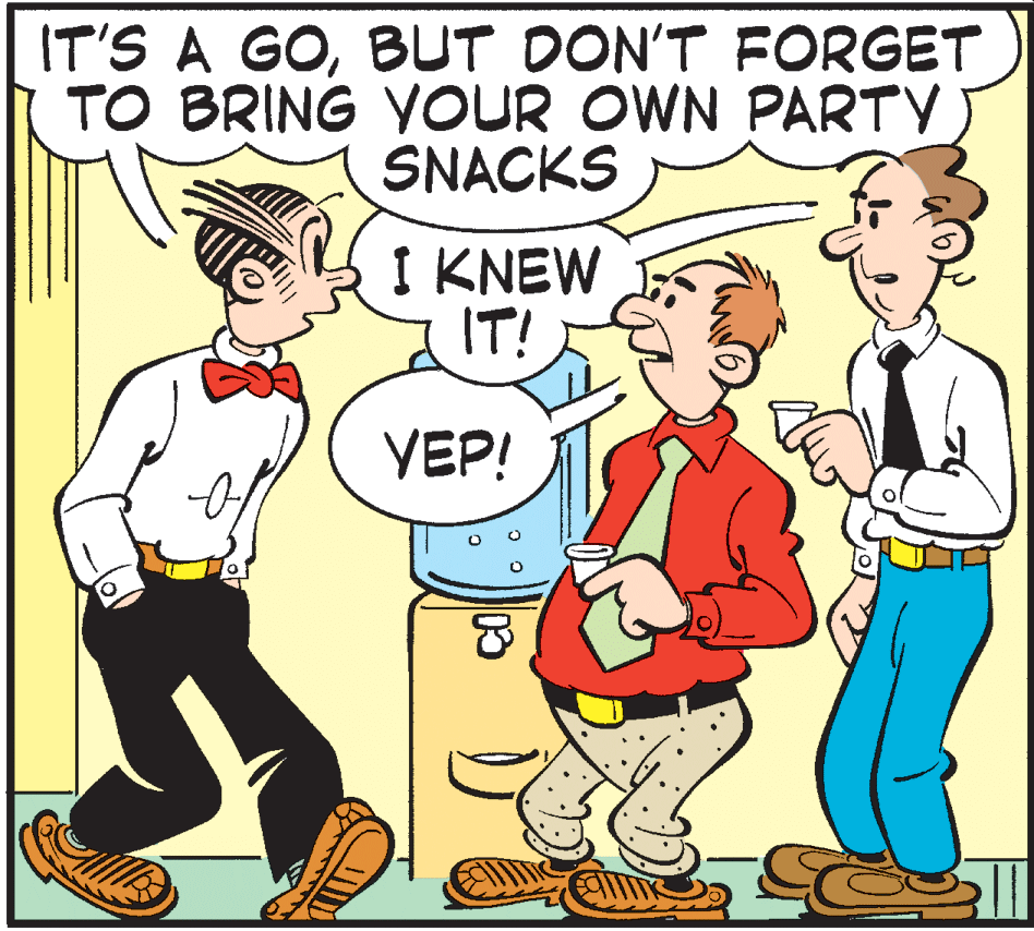 Rectangle OCR: IT'S A GOBUT DON'T FORGET TO BRING YOUR OWN PARTY) SNACKS I KNEW IT! YEP! IT'S A GOBUT DON'T FORGET TO BRING YOUR OWN PARTY) SNACKS I KNEW IT! YEP!