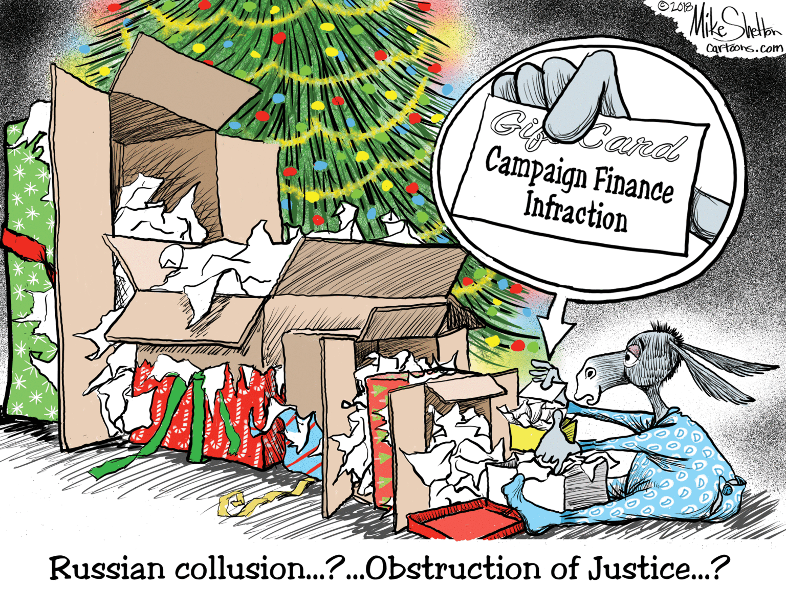 Creative arts OCR: ©20181 eton Cartoons.com Card Campaign Finance Infraction Russian collusion.?.Obstruction of Justice..? ©20181 eton Cartoons.com Card Campaign Finance Infraction Russian collusion.?.Obstruction of Justice..?