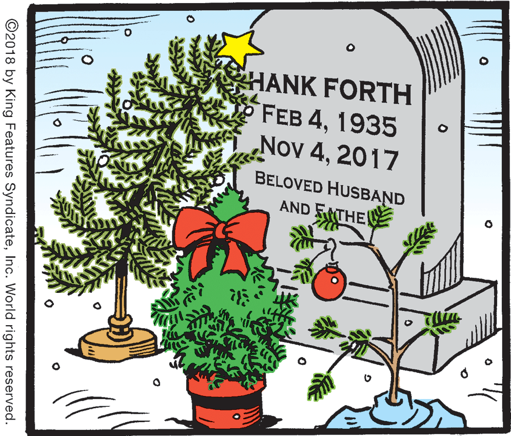 Woody plant OCR: HANK FORTH FEB 41935 Nov 42017 BELOVED HUSBAND AND ENTHEE ©2018 by King Features SyndicateInc. World rights reserved. HANK FORTH FEB 41935 Nov 42017 BELOVED HUSBAND AND ENTHEE ©2018 by King Features SyndicateInc. World rights reserved.