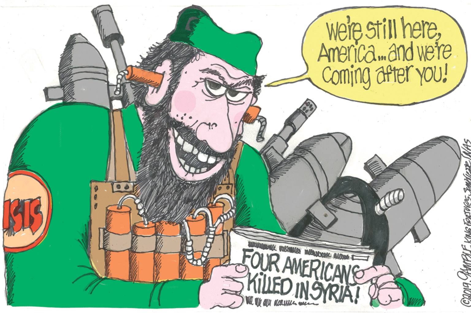 Bottle OCR: weie still hereAmerica.mand wete Coming after you! FOUR AMERICAN KILLED INSYRIA! weie still hereAmerica.mand wete Coming after you! FOUR AMERICAN KILLED INSYRIA!