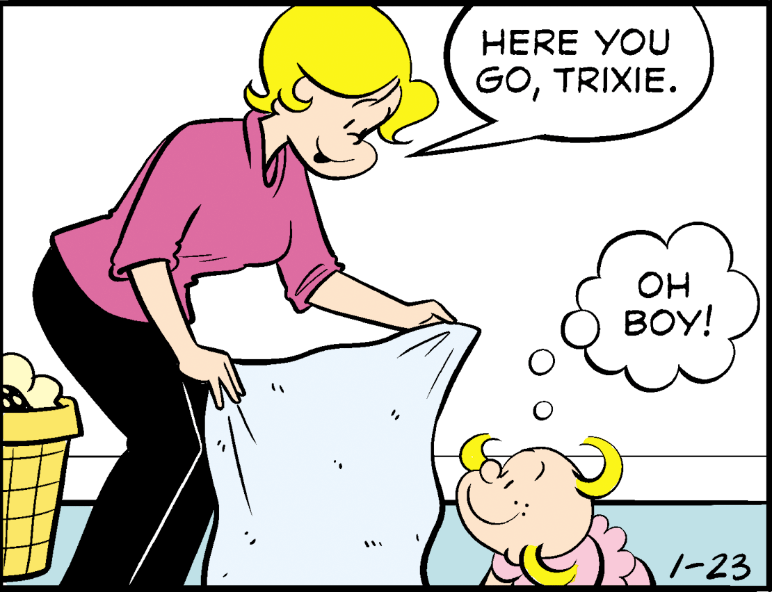 Black OCR: HERE YOU GOTRIXIE. OH BOY! 1-23 HERE YOU GOTRIXIE. OH BOY! 1-23