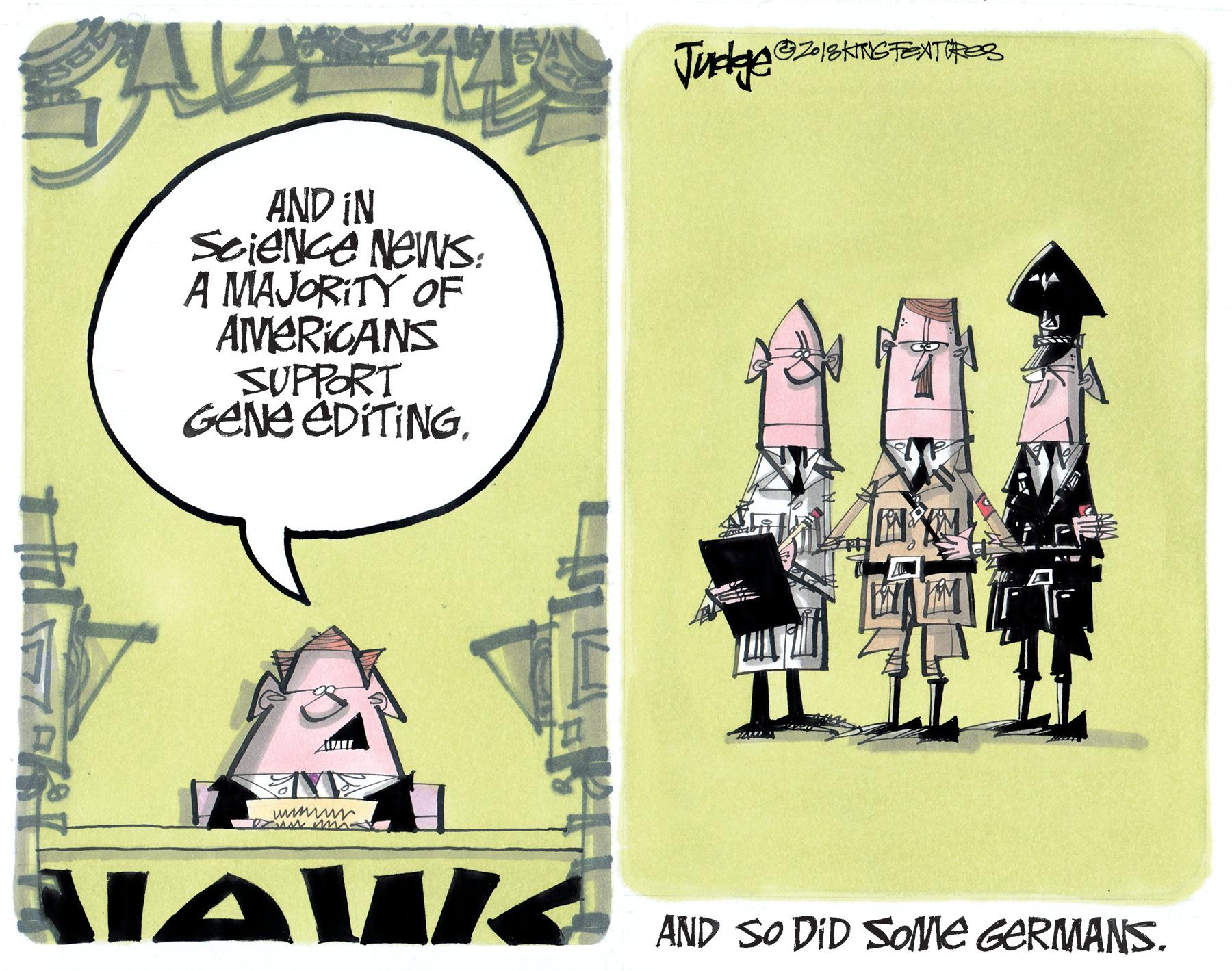 Humour OCR: AND IN ScieNcë NEWS: A MAJORITY OF AMERICANS SUPPORT GENE ÉDITING.AN. AIAWA AND SO DID SOMe GERMANS. AND IN ScieNcë NEWS: A MAJORITY OF AMERICANS SUPPORT GENE ÉDITING.AN. AIAWA AND SO DID SOMe GERMANS.