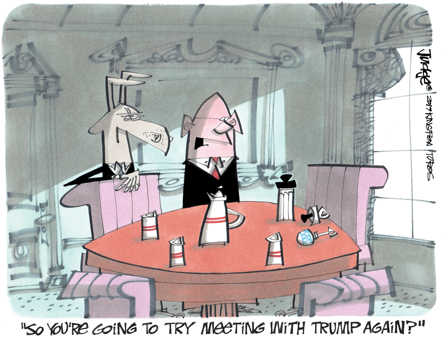 Graphics OCR: "so YOU'Re GOING TO TRY MEETING INITH TRUMP AGAIN?" "so YOU'Re GOING TO TRY MEETING INITH TRUMP AGAIN?"