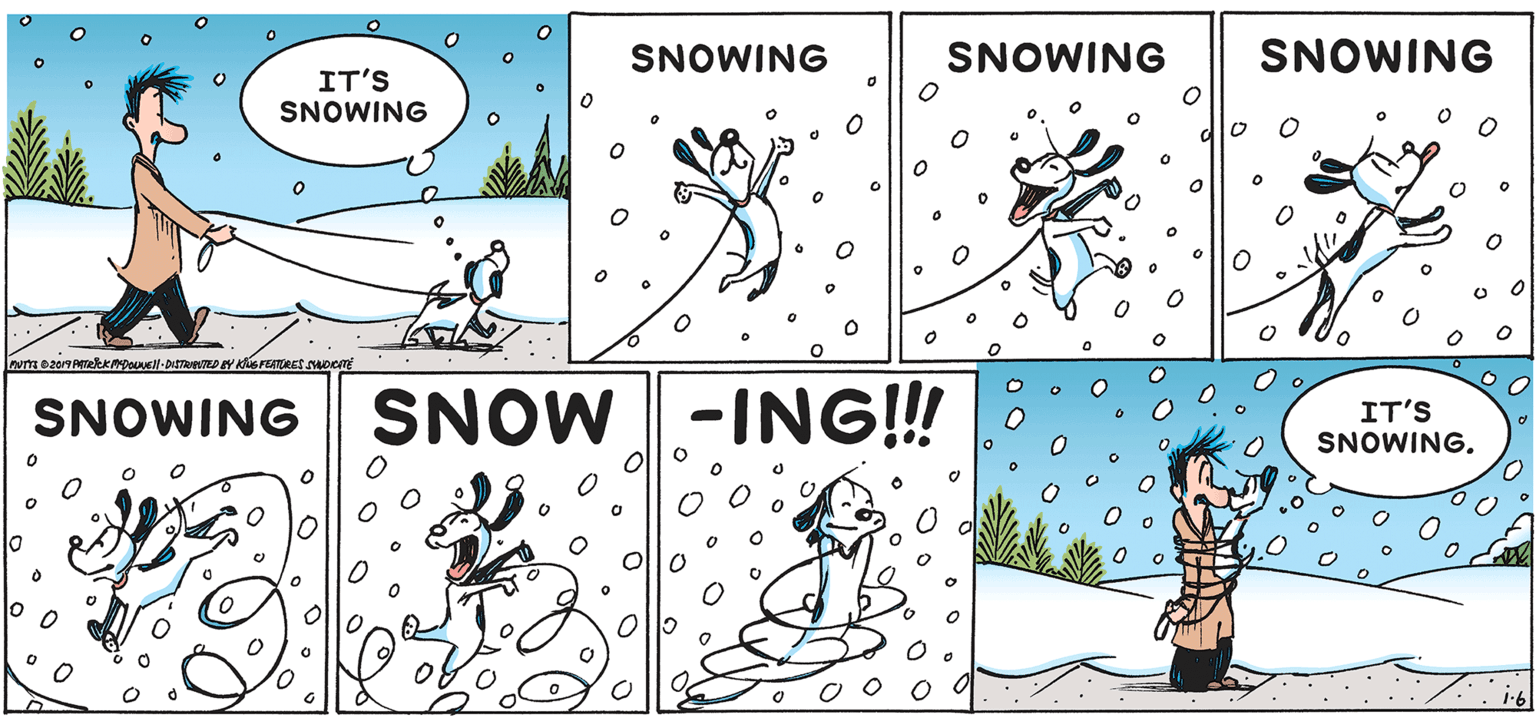 Line OCR: SNOWING SNOWING SNOWING IT'S SNOWING SNOWING SNOW-ING!!! IT'S SNOWING. SNOWING SNOWING SNOWING IT'S SNOWING SNOWING SNOW-ING!!! IT'S SNOWING.