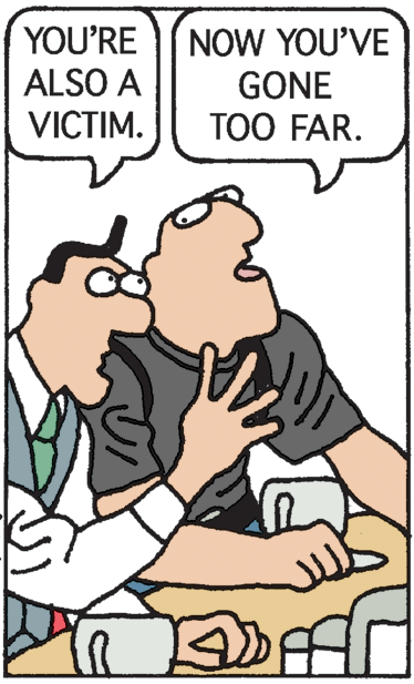 Finger OCR: YOU'RE NOW YOU'VE GÖNE TOO FAR. ALSO A VICTIM. YOU'RE NOW YOU'VE GÖNE TOO FAR. ALSO A VICTIM.