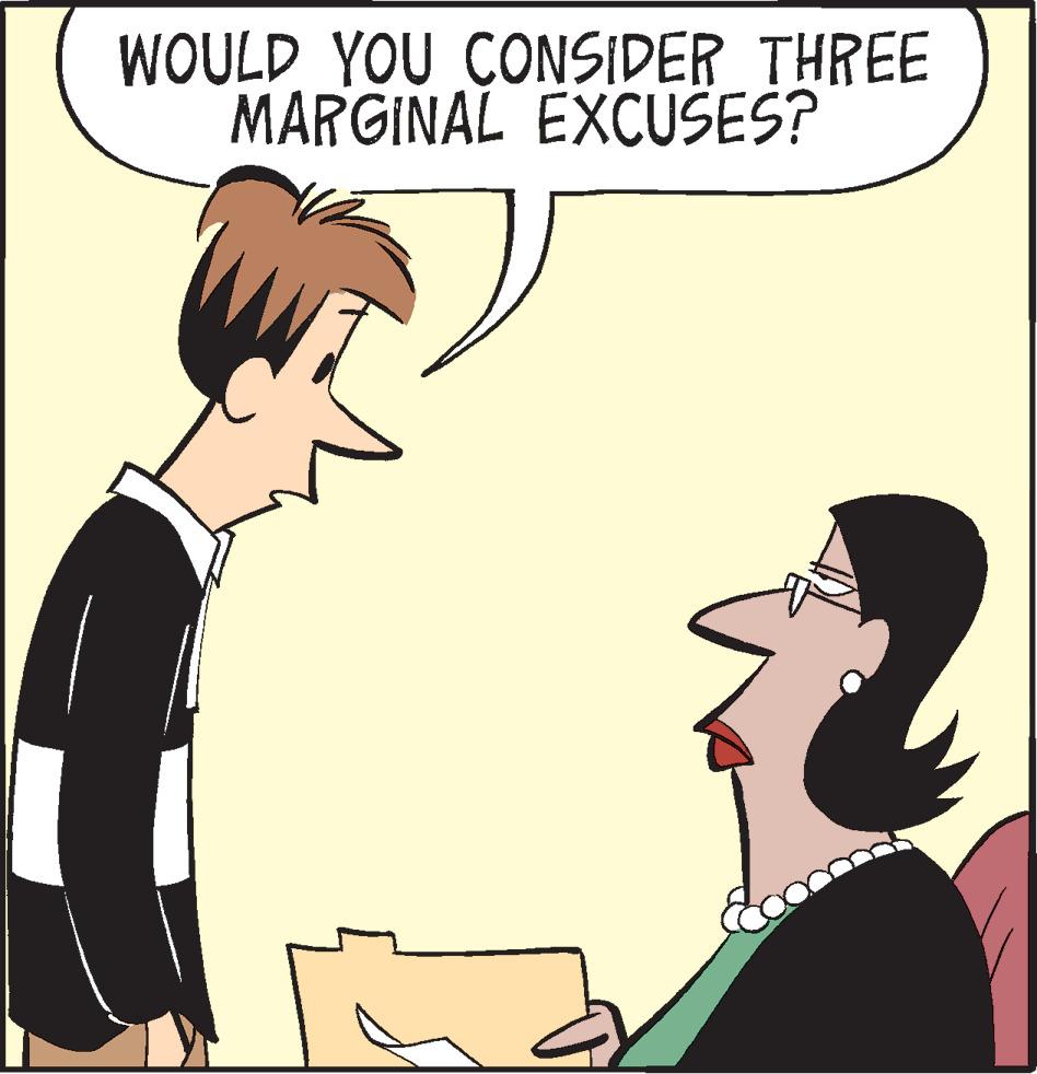 Pleased OCR: WOULD YOU CONSIDER THREE MARGINAL EXCUSES? WOULD YOU CONSIDER THREE MARGINAL EXCUSES?