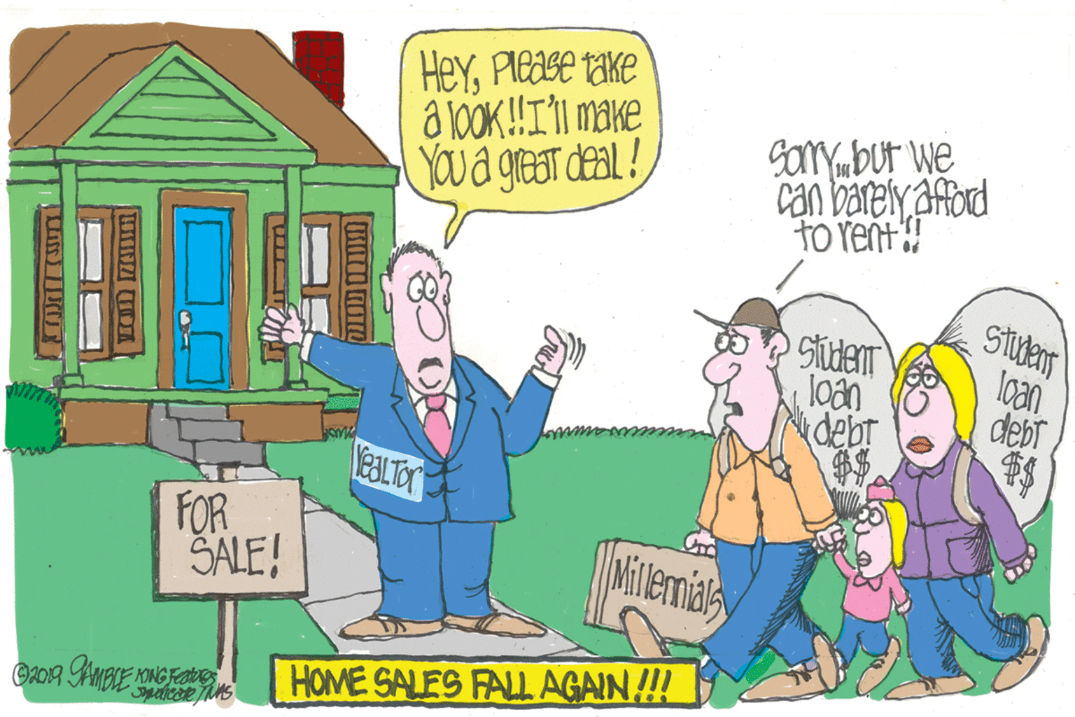 Design OCR: HeyPlease take a bOK!I'l make YOu a great deal! goryubut we can barely afbrd to Yent! Studens loan dept debr FOR ŠALE! Millemial KONG Featoes HOME SALES FALL AGAIN! HeyPlease take a bOK!I'l make YOu a great deal! goryubut we can barely afbrd to Yent! Studens loan dept debr FOR ŠALE! Millemial KONG Featoes HOME SALES FALL AGAIN!
