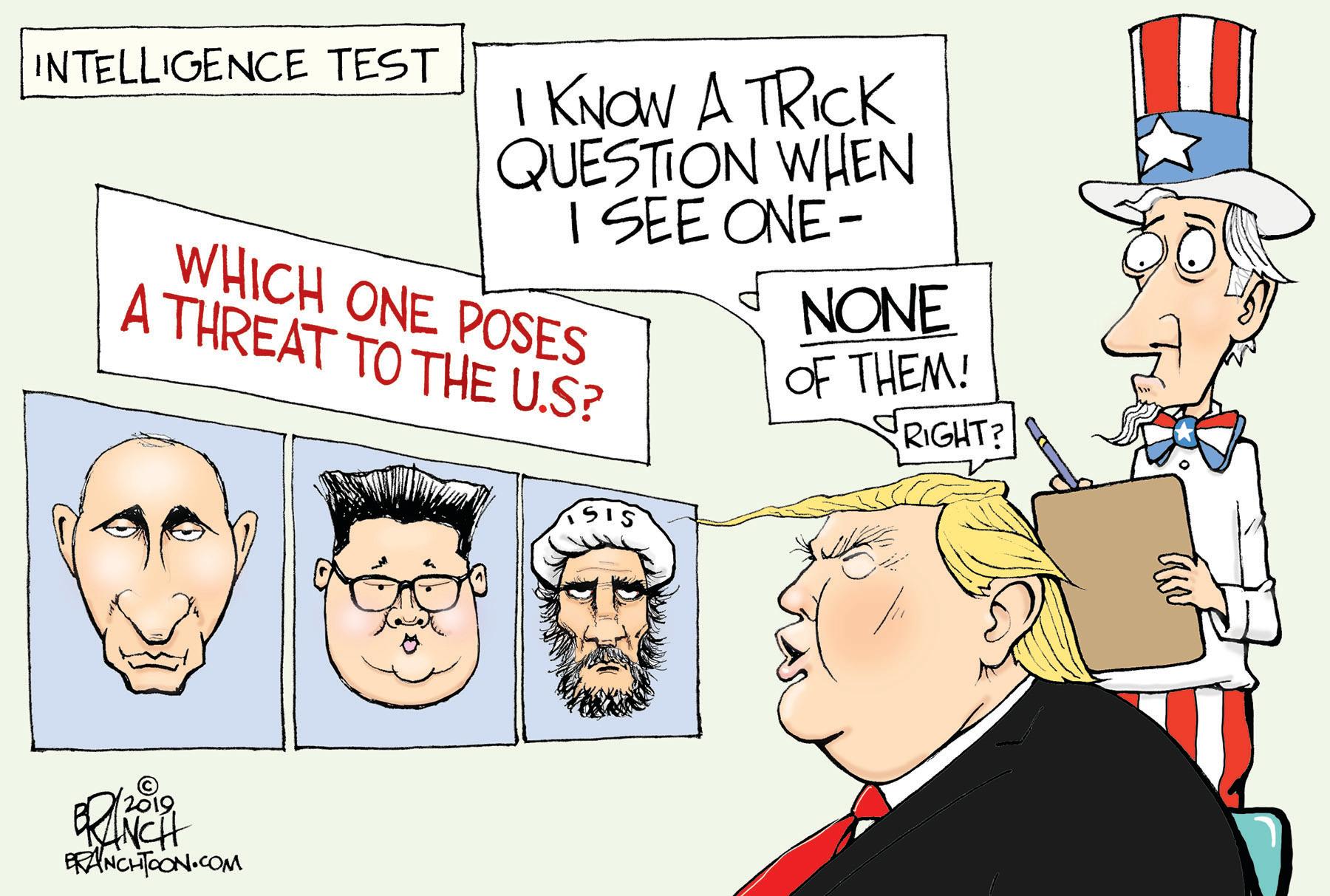 Jaw OCR: I KNOW A TRICK QUESTION WHEN I SEE ONE- INTELLIGENCE TEST WHICH ONE POSES A THREAT TO THE U.S? NONE OF THEM! RIGHT? 2019 EANCACON.COM I KNOW A TRICK QUESTION WHEN I SEE ONE- INTELLIGENCE TEST WHICH ONE POSES A THREAT TO THE U.S? NONE OF THEM! RIGHT? 2019 EANCACON.COM