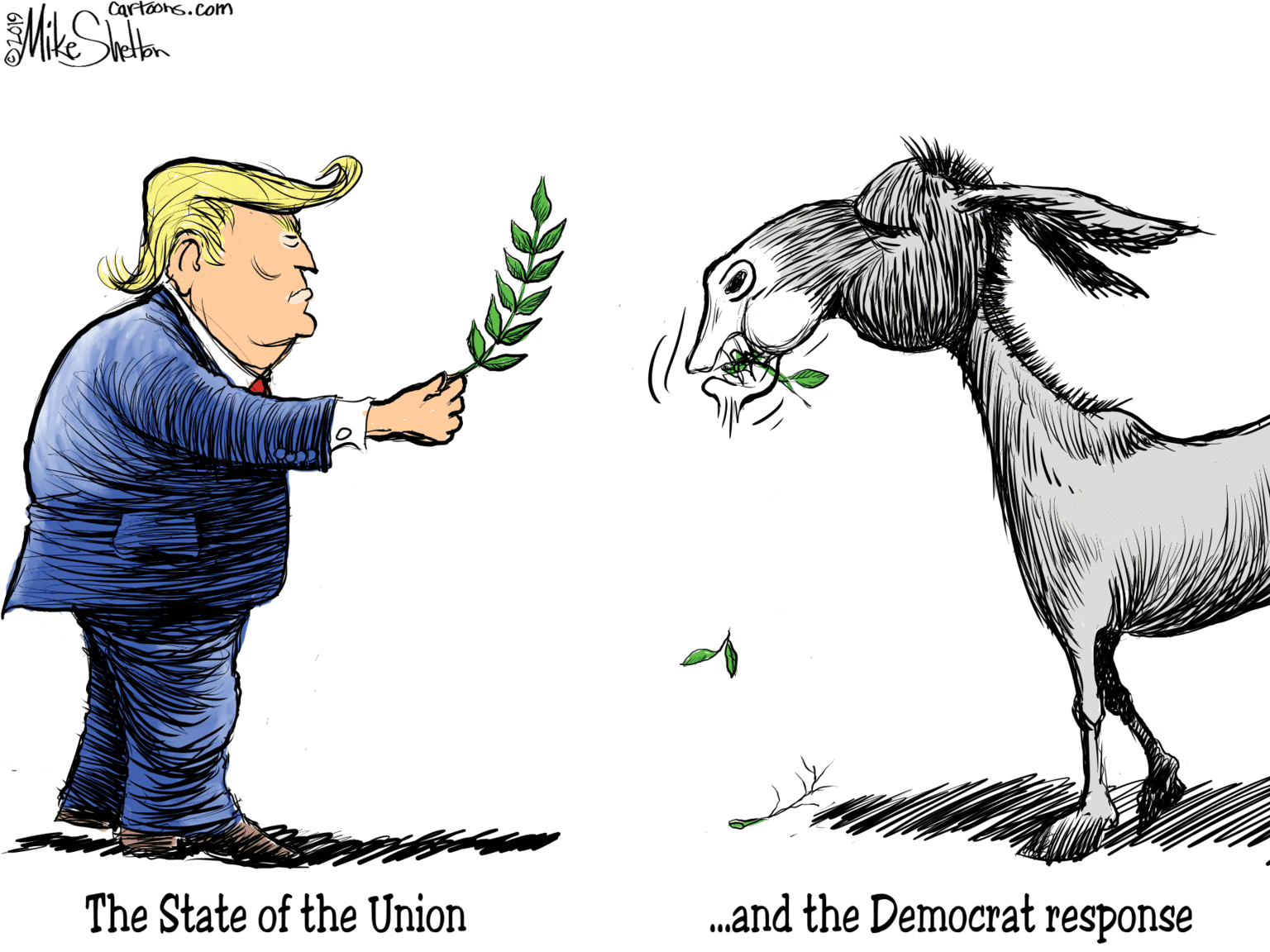 Goat-antelope OCR: Cartoons.com The State of the Union .and the Democrat response Cartoons.com The State of the Union .and the Democrat response