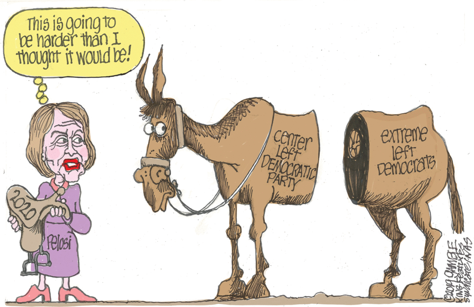 Happy OCR: This is going to be harder th?n I thought it would be! center Left DENOCRATIC PARTY exreme lefT Demociats Pelost 2020 This is going to be harder th?n I thought it would be! center Left DENOCRATIC PARTY exreme lefT Demociats Pelost 2020