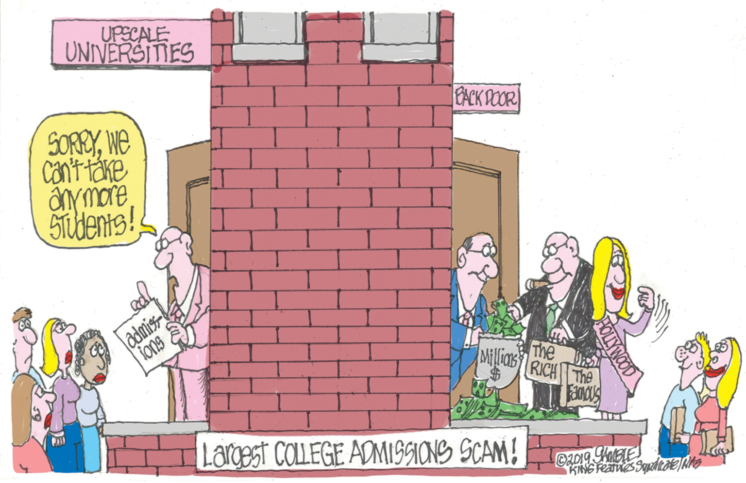 Brickwork OCR: UPECALE UNIVERSITIES PACK DOOR SORRYWE can't take STibents! admis-a Tons The Millias RICH The Lacest COLLEGE ADMISHONS SCAM! UPECALE UNIVERSITIES PACK DOOR SORRYWE can't take STibents! admis-a Tons The Millias RICH The Lacest COLLEGE ADMISHONS SCAM!