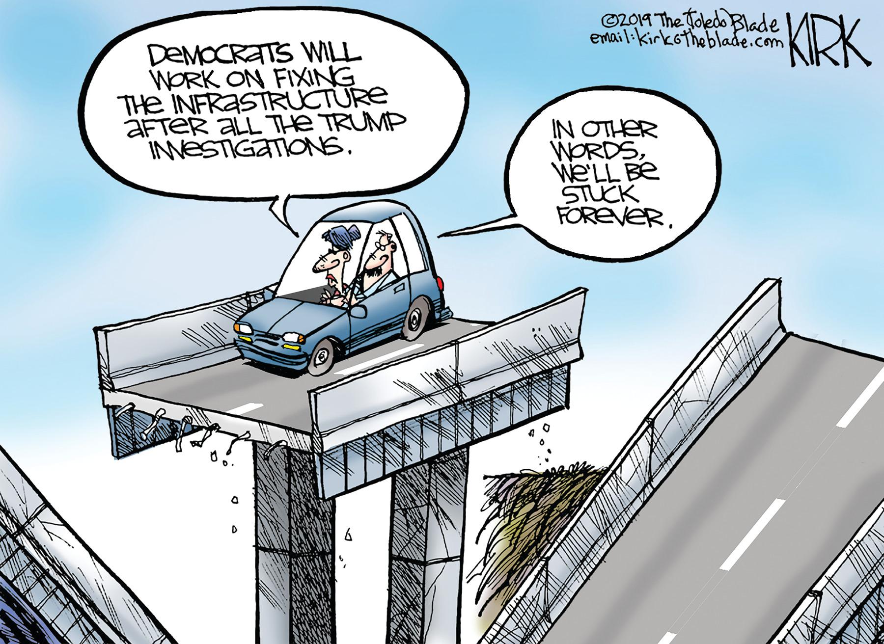 Engineering OCR: ©Z019 The Toledo Blade email:kirkotheblade.com KRK DEMOCRATS WILL WORK ON FIXING THe INFRASTRUCTURE AFTER ALL The TRUMP INESTIGATIONS. WORDSWE'LL BE STUCK FOREVERHLO NI ©Z019 The Toledo Blade email:kirkotheblade.com KRK DEMOCRATS WILL WORK ON FIXING THe INFRASTRUCTURE AFTER ALL The TRUMP INESTIGATIONS. WORDSWE'LL BE STUCK FOREVERHLO NI