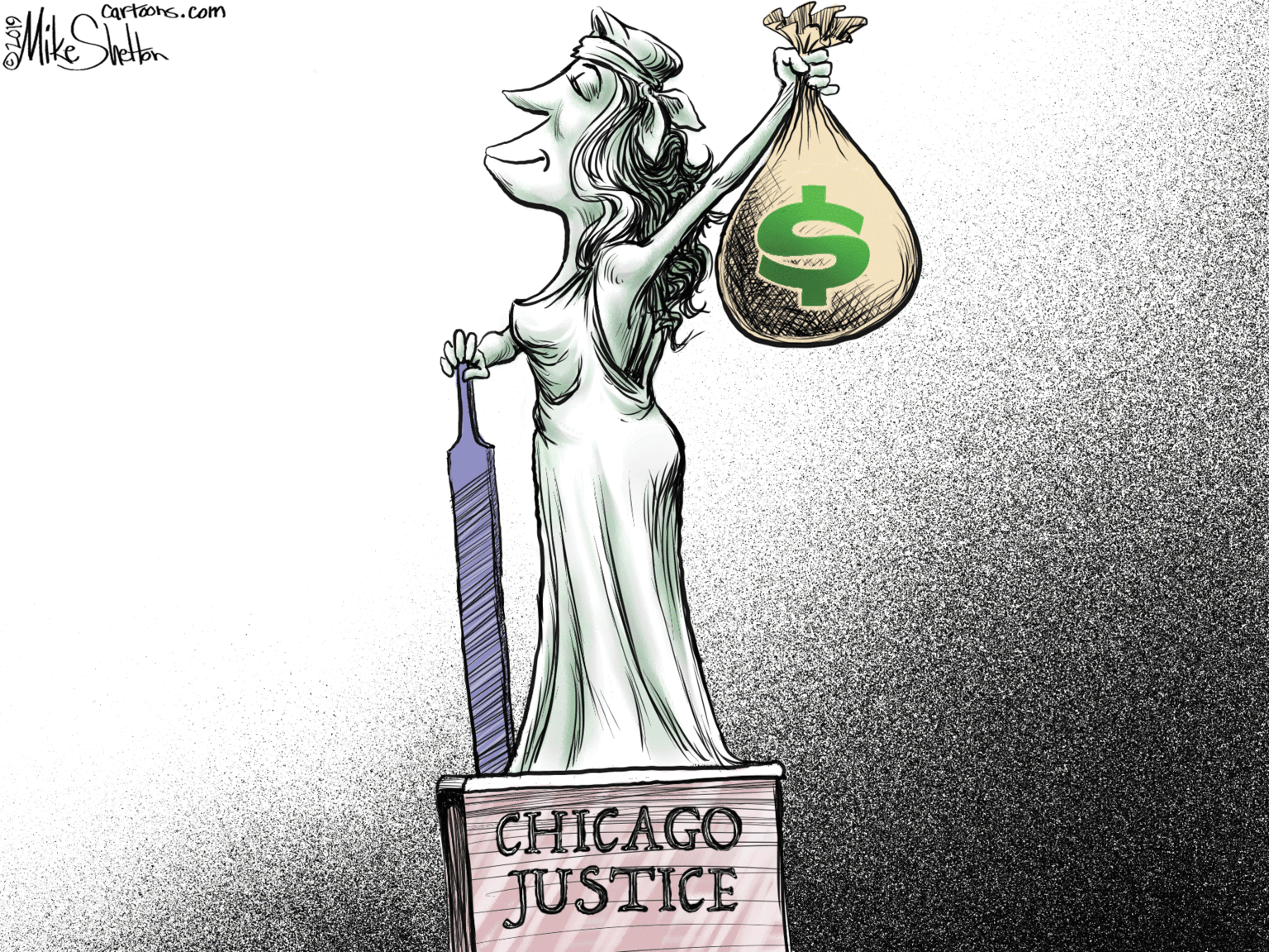 Fictional character OCR: Cartoons.com CHICAGO JUSTICE Cartoons.com CHICAGO JUSTICE