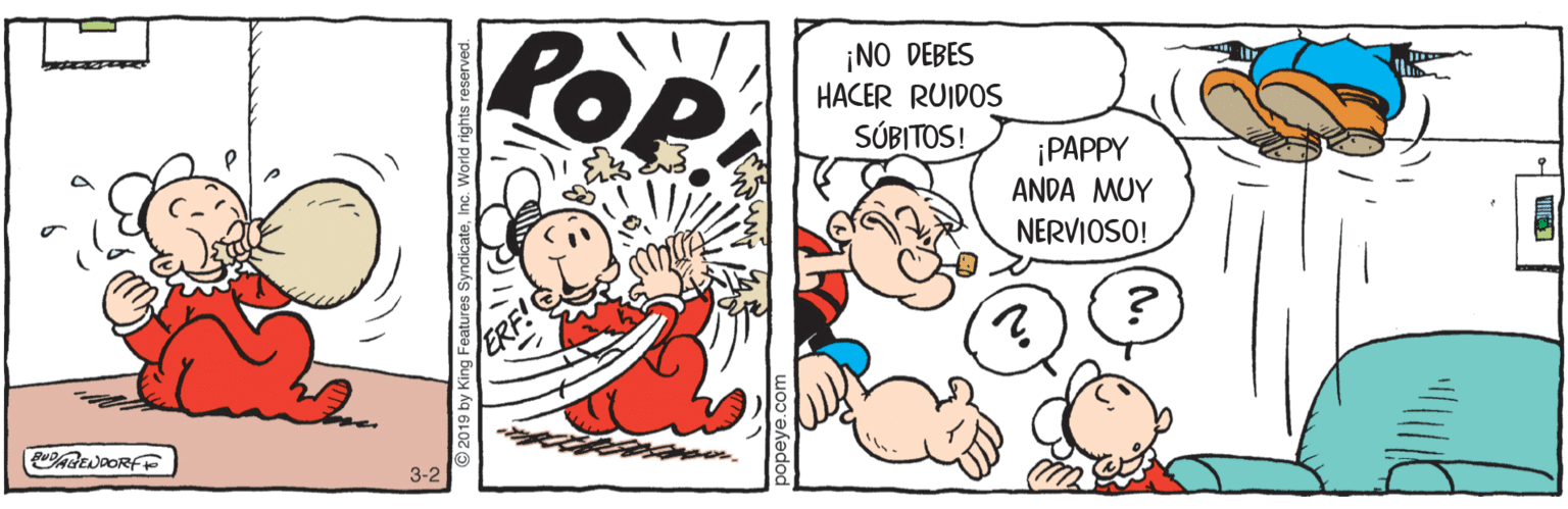 People OCR: Pop ¡NO DEBES HACER RUIDOS SÚBITOS! ¡PAPPY ANDA MUY NERVIOSO! GENDORFF 3-2 Pop ¡NO DEBES HACER RUIDOS SÚBITOS! ¡PAPPY ANDA MUY NERVIOSO! GENDORFF 3-2