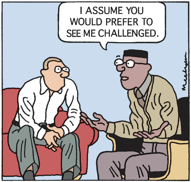 Pleased OCR: I ASSUME YOU WOULD PREFER TO SEE ME CHALLENGED. I ASSUME YOU WOULD PREFER TO SEE ME CHALLENGED.