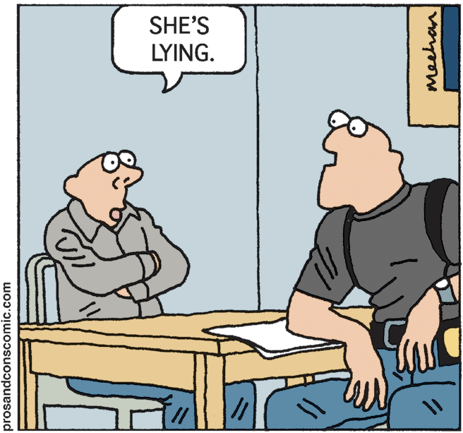 Line OCR: SHE'S LYING. prosandconscomic.com meehan SHE'S LYING. prosandconscomic.com meehan