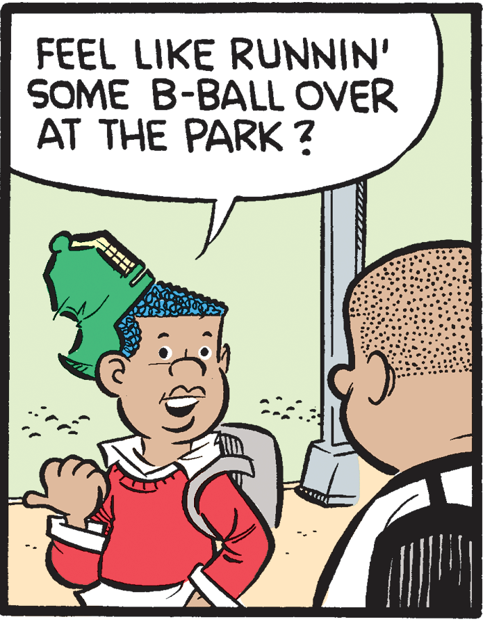 Fiction OCR: FEEL LIKE RUNNIN' SOME B-BALL OVER AT THE PARK ? ? ! FEEL LIKE RUNNIN' SOME B-BALL OVER AT THE PARK ? ? !