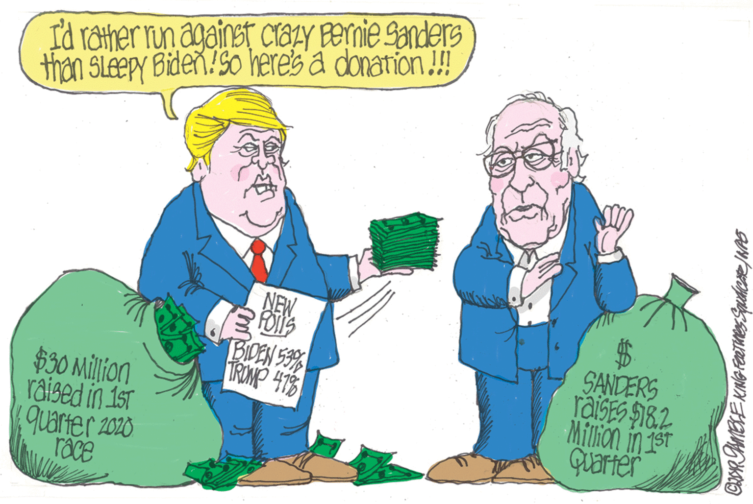 Gesture OCR: Id rather run against CTALY Permie Sanders than SLEEPY Biden!So heres a donation.! NEW FOILS BIDEN 53 TROMP 475 SANDERS raisES SI8.2 Milion in jsr Guarter $30 Milion raised in 1ST quarier 2020 race %24 Id rather run against CTALY Permie Sanders than SLEEPY Biden!So heres a donation.! NEW FOILS BIDEN 53 TROMP 475 SANDERS raisES SI8.2 Milion in jsr Guarter $30 Milion raised in 1ST quarier 2020 race %24