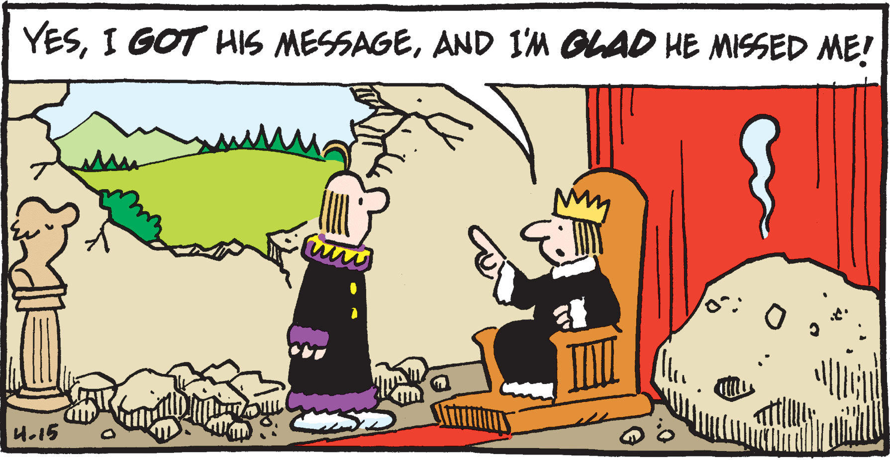 Animation OCR: YESAND I'M GLAD HE MISSED ME! 4.15 YESI GOT HIS MESSAGEAND I'M GLAD HE MISSED ME! 4.15