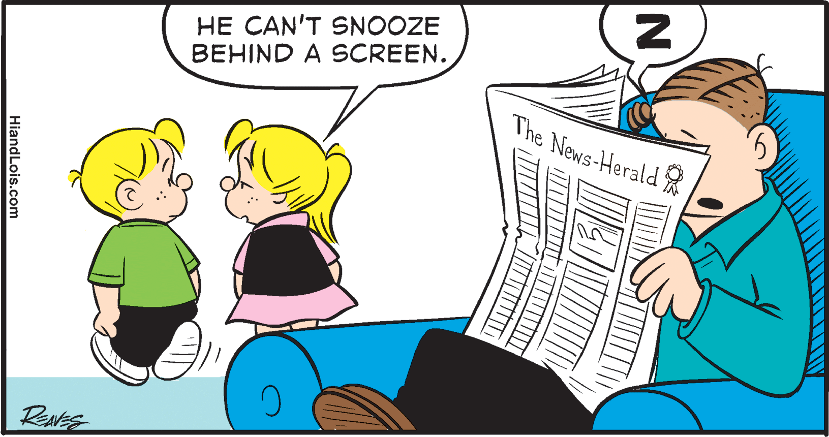 Happy OCR: HE CAN'T SNOOZE BEHIND A SCREEN. The News-Herald ReNES HiandLois.com HE CAN'T SNOOZE BEHIND A SCREEN. The News-Herald ReNES HiandLois.com