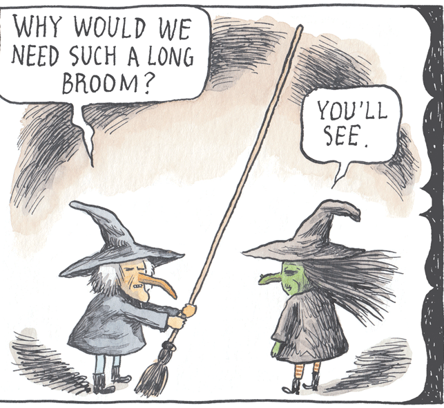 Comic book OCR: WHY WOULD WE NEED SUCH A LONG BROOM? YOU'LL SEE. WHY WOULD WE NEED SUCH A LONG BROOM? YOU'LL SEE.