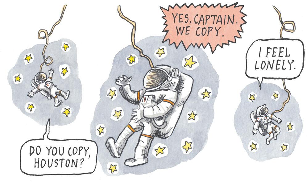 Art OCR: YESCAPTAIN. WE COPY. I FEEL LONELY. DO YOU COPYHOUSTON? YESCAPTAIN. WE COPY. I FEEL LONELY. DO YOU COPY
