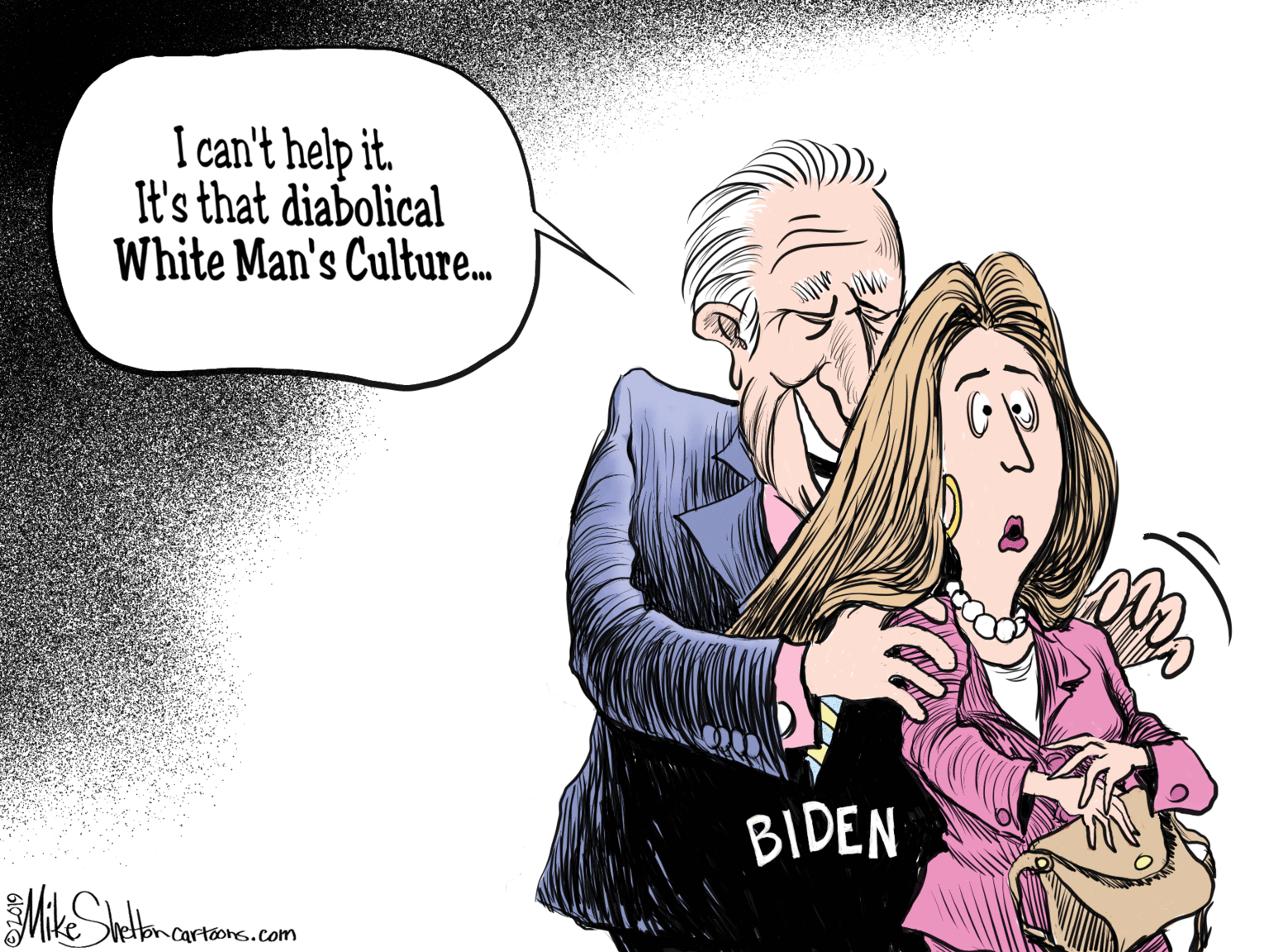Gesture OCR: I can't help it. It's that diabolical White Man's Culture. BIDEN veton cartoons.com I can't help it. It's that diabolical White Man's Culture. BIDEN veton cartoons.com