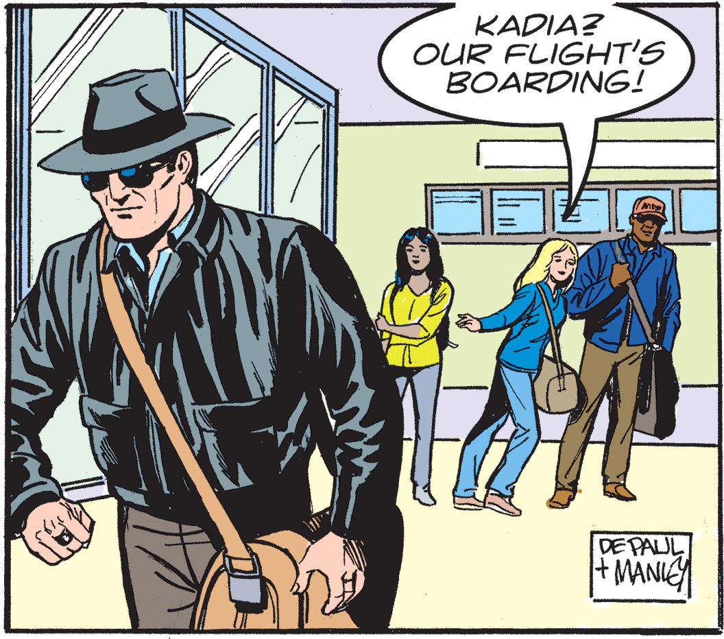 Costume hat OCR: KADIA? OUR FLIGHT'S BOARDING! DE PAUL |+ MANIE KADIA? OUR FLIGHT'S BOARDING! DE PAUL |+ MANIE