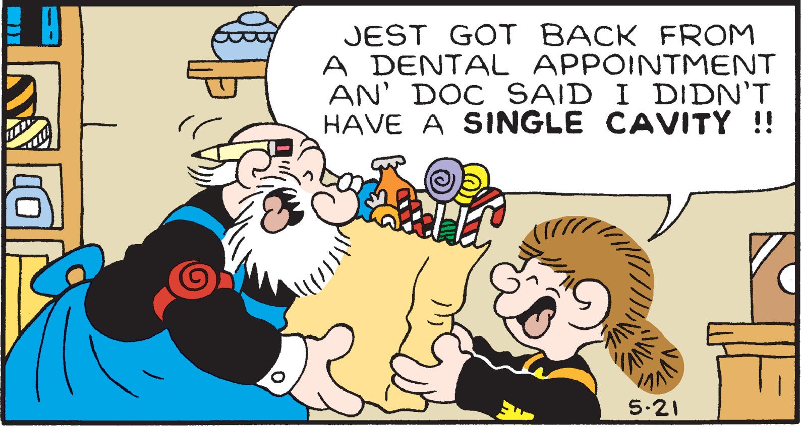 Font OCR: JEST GOT BACK FROM A DENTAL APPOINTMENT AN' DOC SAID I DIDN'T HAVE A SINGLE CAVITY !! 5.21 JEST GOT BACK FROM A DENTAL APPOINTMENT AN' DOC SAID I DIDN'T HAVE A SINGLE CAVITY !! 5.21