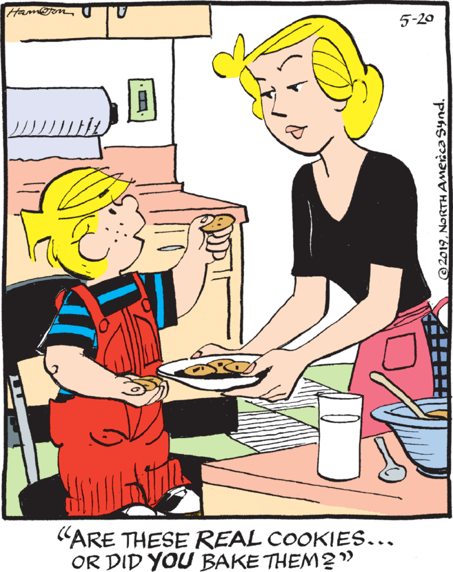 Meal OCR: Ham@rn 5-20 "ARE THESE REAL COOKIES... OR DID YOU BAKE THEM2" 2019NORTHAMerca Synd. Ham@rn 5-20 "ARE THESE REAL COOKIES... OR DID YOU BAKE THEM2" 2019NORTHAMerca Synd.
