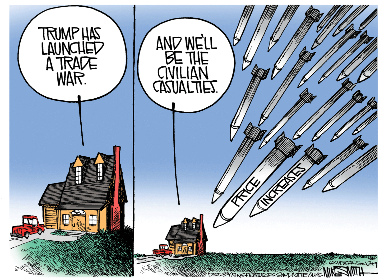 Comics OCR: TRUMP HAS LAUNCHED A TRADE WAR AND WELL BE THE CIVILIAN CASUALTIES. ? (INCREASES LACVEEASSUZ49 TRUMP HAS LAUNCHED A TRADE WAR AND WELL BE THE CIVILIAN CASUALTIES. ? (INCREASES LACVEEASSUZ49