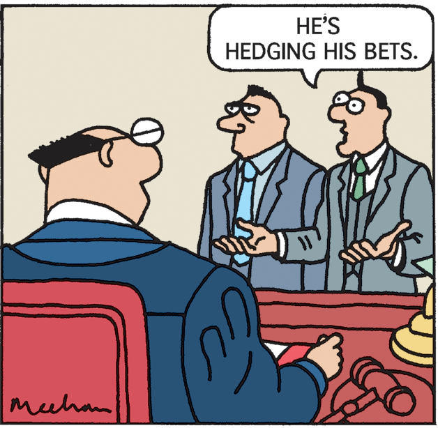Illustration OCR: HE'S HEDGING HIS BETS. muham HE'S HEDGING HIS BETS. muham