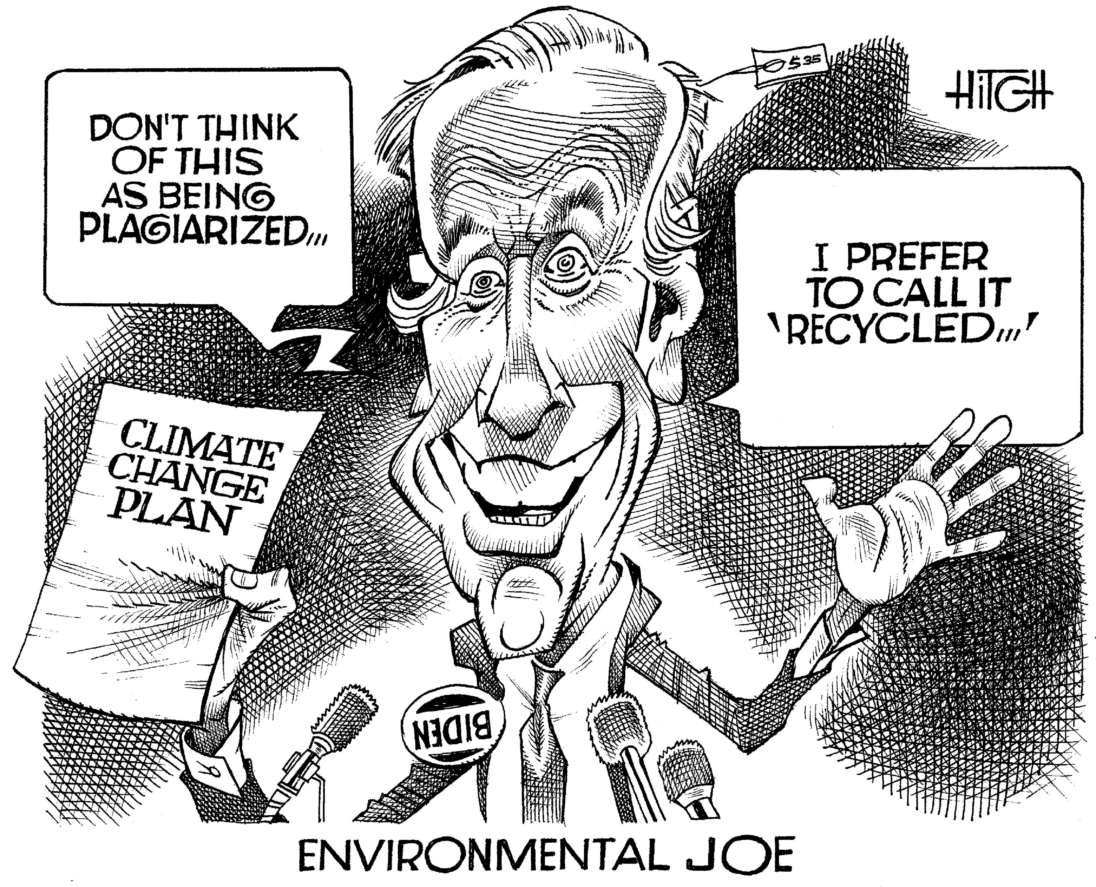 Gesture OCR: HIIGH SESC DON'T THINK OF THIS AS BEING PLAGIARIZEDm I PREFER TO CALL IT 'RECYCLED" CLIMATE CHANGE PLAN BIDEN ENVIRONMENTAL JOE HIIGH SESC DON'T THINK OF THIS AS BEING PLAGIARIZEDm I PREFER TO CALL IT 'RECYCLED" CLIMATE CHANGE PLAN BIDEN ENVIRONMENTAL JOE