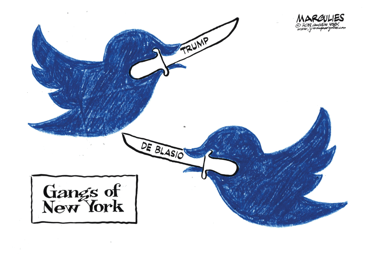 Handwriting OCR: MARGULIES www.jimmpnarguliascom TRUMP DE BLASIO Gangs of New York MARGULIES www.jimmpnarguliascom TRUMP DE BLASIO Gangs of New York
