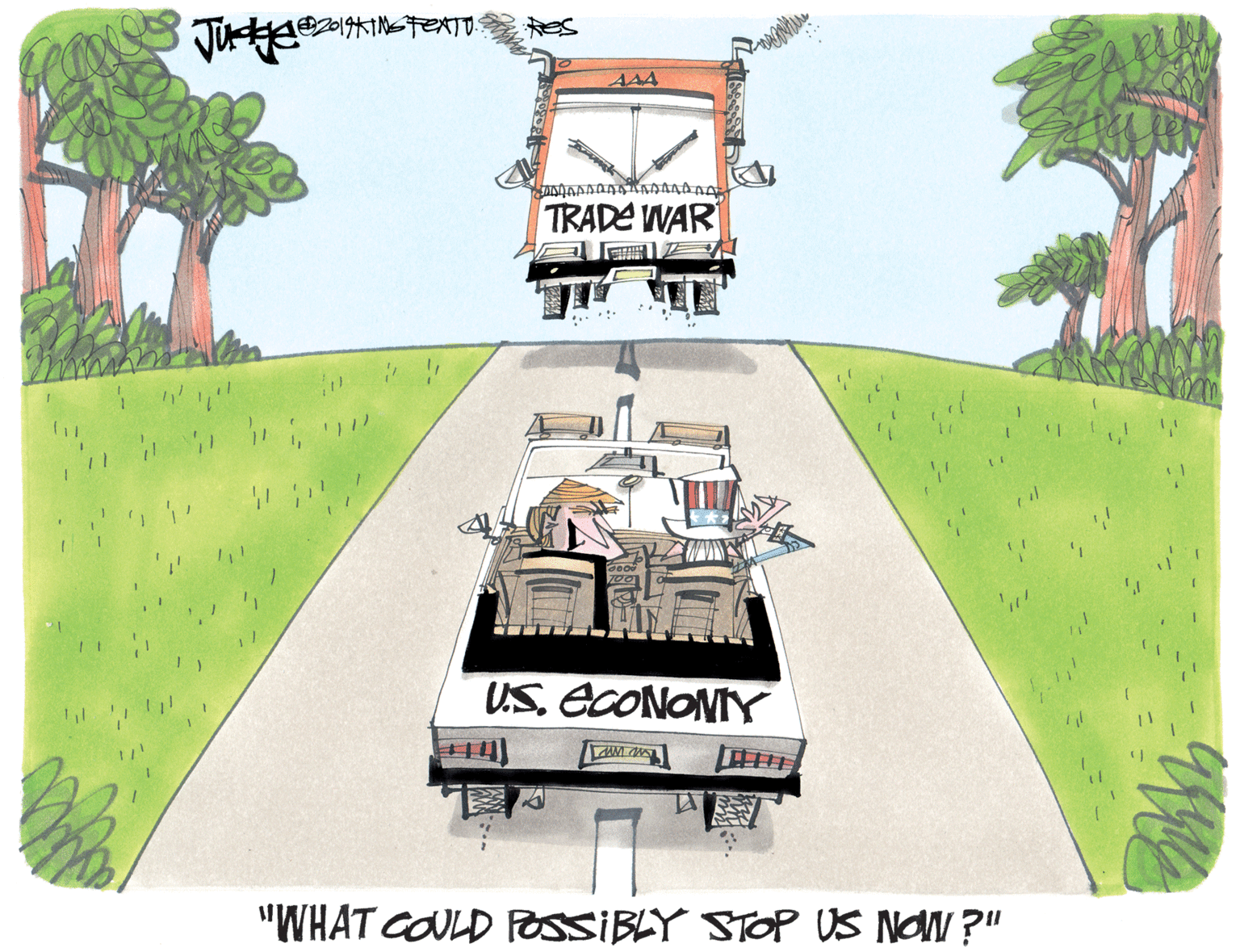 Plantation OCR: Res AAA TRADE WAR USECONONIY "WHAT COULD PESSIBLY STOP US NOW ?" Res AAA TRADE WAR USECONONIY "WHAT COULD PESSIBLY STOP US NOW ?"