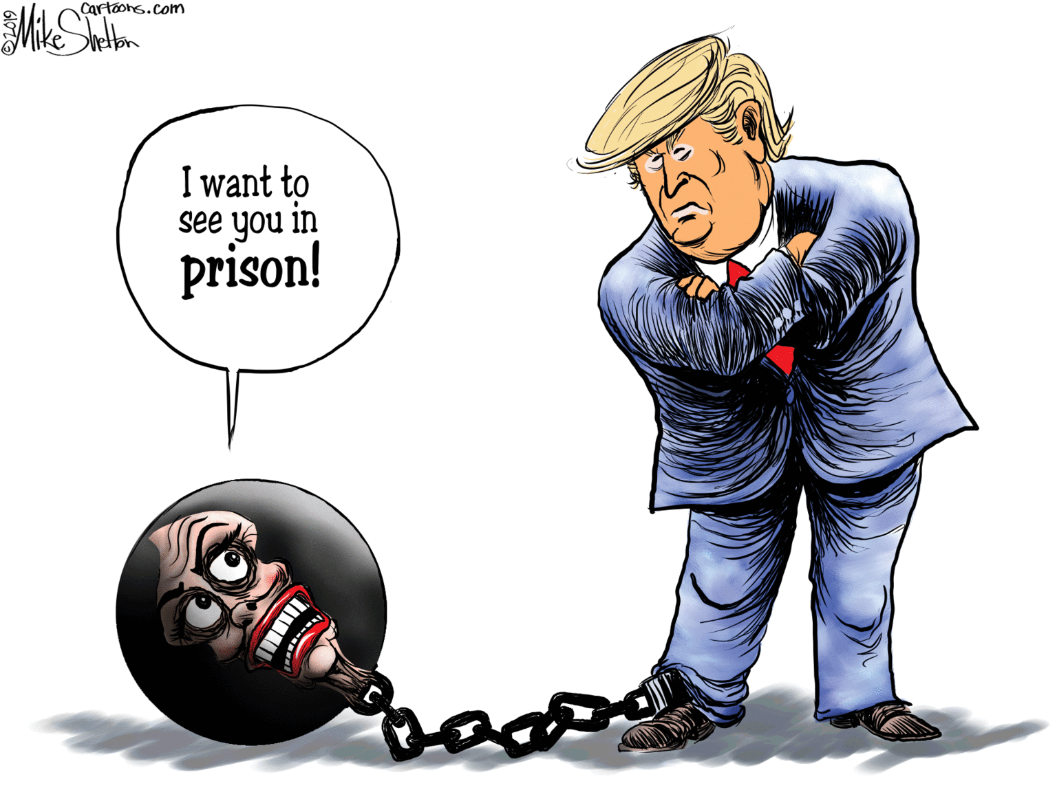 Baseball cap OCR: Cartáons.com I want to see you in prison! Cartáons.com I want to see you in prison!