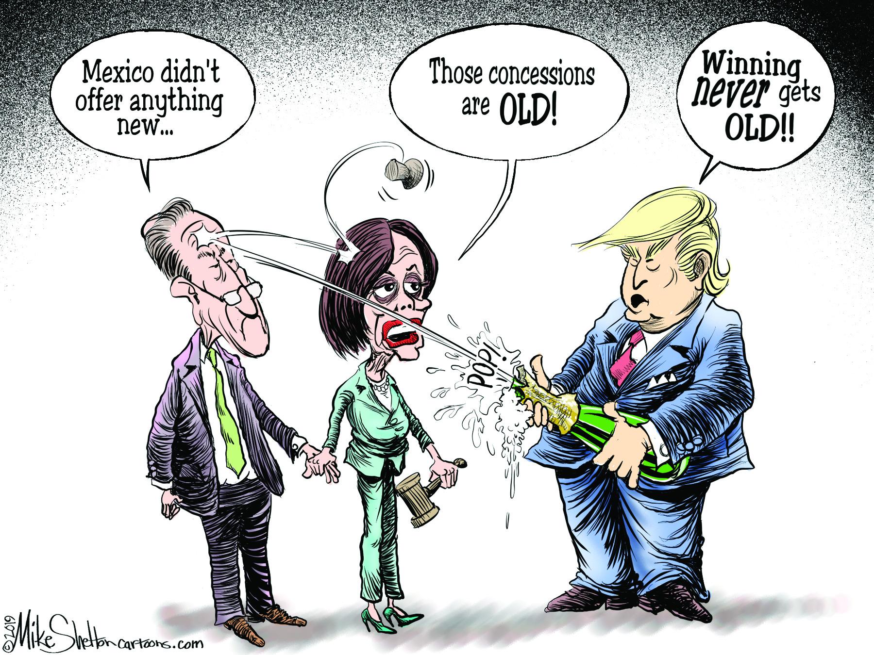 Comic book OCR: Those concessions are OLD! Winning never gets OLD! Mexico didn't offer anything new... Shettoncartoons.com Those concessions are OLD! Winning never gets OLD! Mexico didn't offer anything new... Shettoncartoons.com