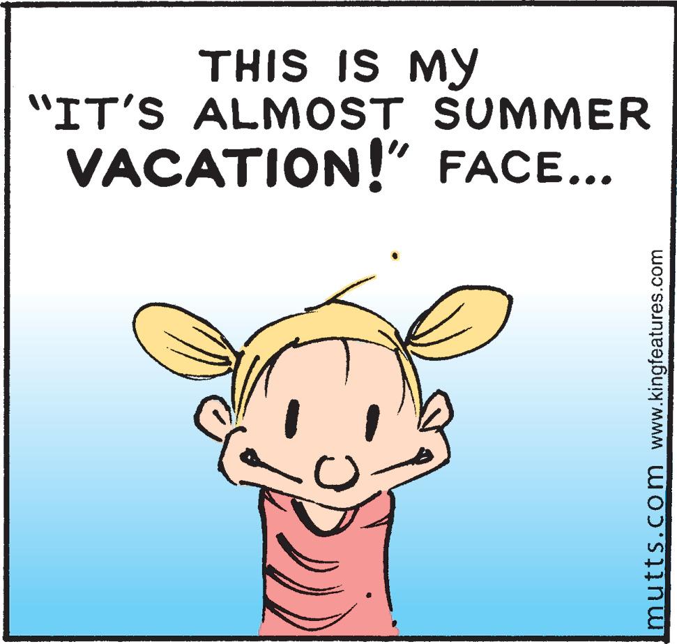 Line OCR: THIS IS My "IT'S ALMOST SUMMER VACATION!" FACE... mutts.c om www.kingfeatures.com THIS IS My "IT'S ALMOST SUMMER VACATION!" FACE... mutts.c om www.kingfeatures.com