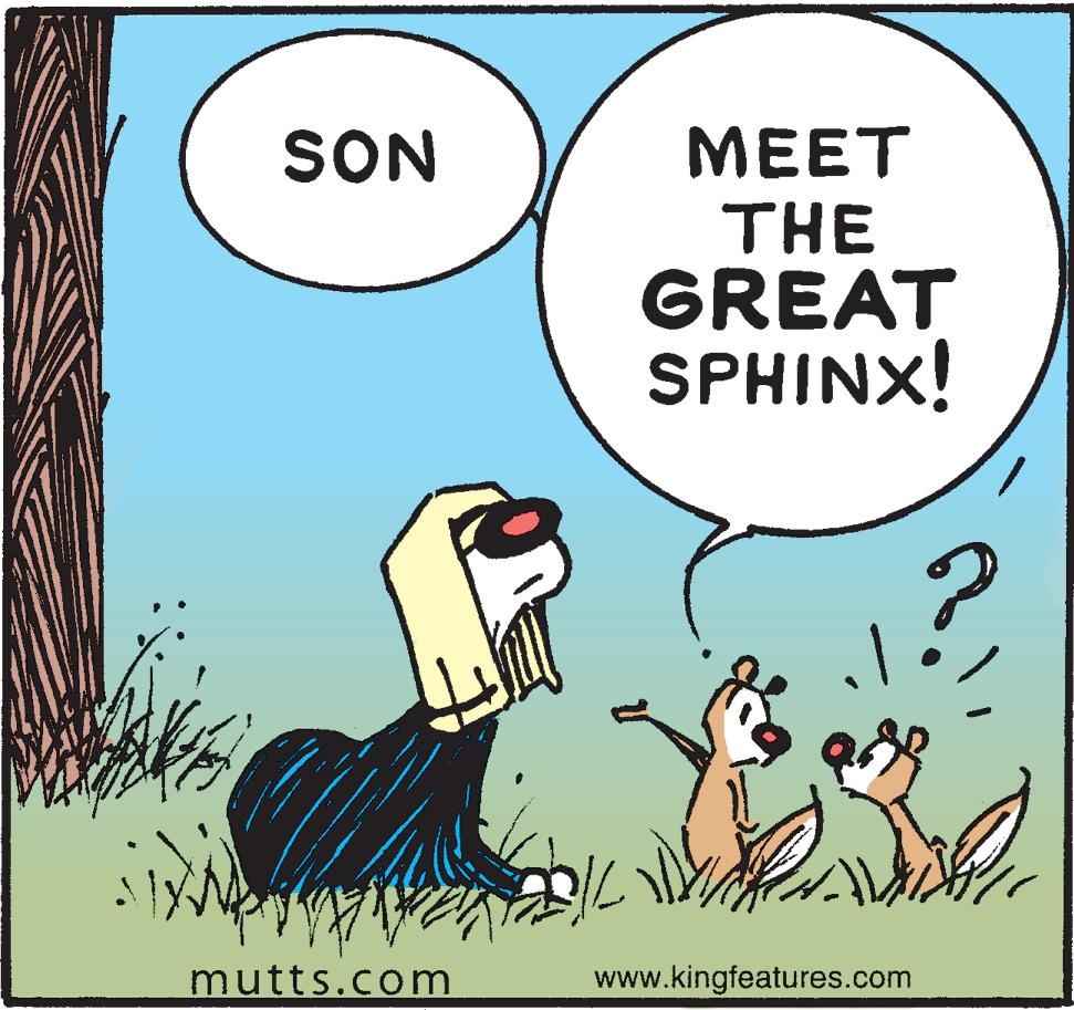 Art OCR: MEET THE GREAT SPHINX! SON mutts.com www.kingfeatures.com MEET THE GREAT SPHINX! SON mutts.com www.kingfeatures.com