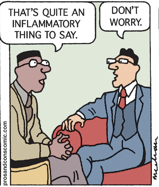 Parallel OCR: DON'T THAT'S QUITE AN INFLAMMATORY THING TO SAY. WORRY. prosandconscomic.com methan DON'T THAT'S QUITE AN INFLAMMATORY THING TO SAY. WORRY. prosandconscomic.com methan