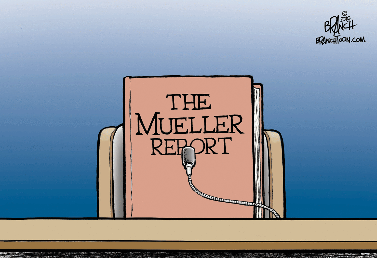 Drawing OCR: BRANCHTOON.COM THE MUELLER REPORT BRANCHTOON.COM THE MUELLER REPORT