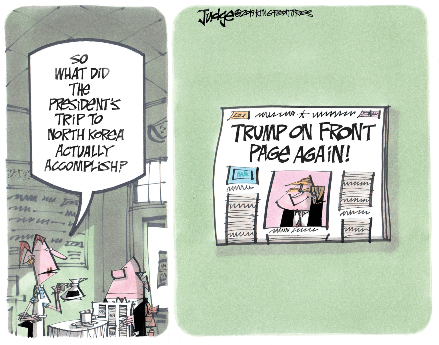 Ink OCR: SO WHAT DID THe PRESIDENTS TRIP TO NORTH KOREA ACTUALLY ACCOMPLISH? TRUMP ON FRONT PAGE AGAIN! minin SO WHAT DID THe PRESIDENTS TRIP TO NORTH KOREA ACTUALLY ACCOMPLISH? TRUMP ON FRONT PAGE AGAIN! minin