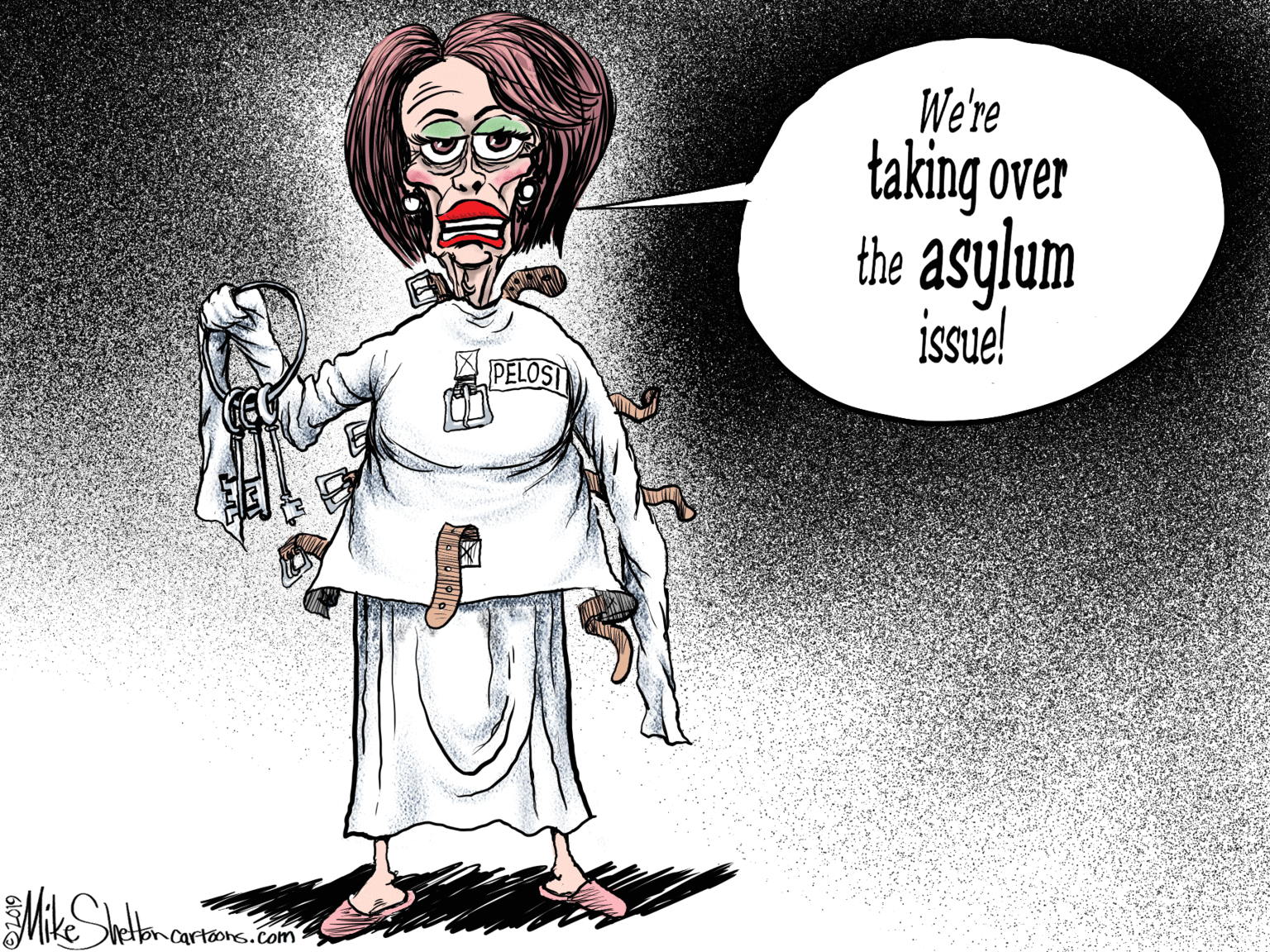 Fiction OCR: We're taking over the asylum issue! PELOSI Cartoons.com We're taking over the asylum issue! PELOSI Cartoons.com