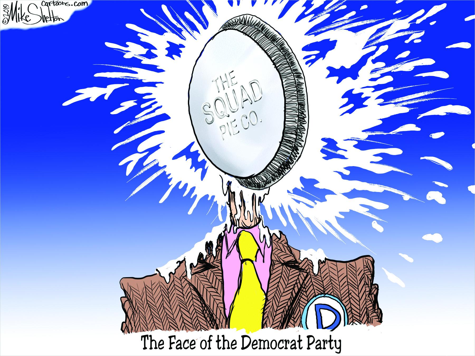 Event OCR: Cartoons.com THE SQUAD PIE CO. The Face of the Democrat Party Cartoons.com THE SQUAD PIE CO. The Face of the Democrat Party