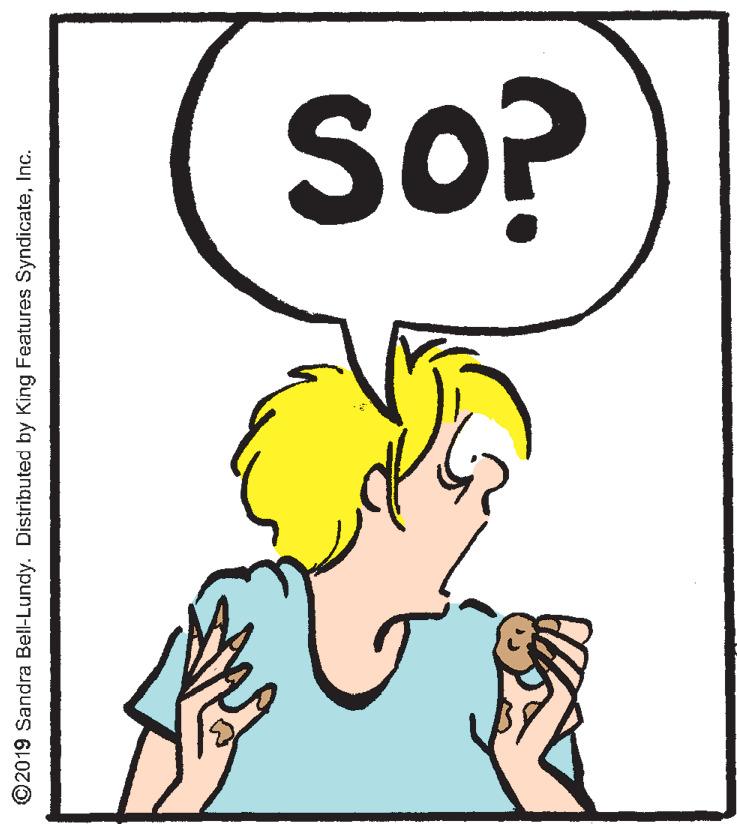 Gesture OCR: SO? ©2019 Sandra Bell-Lundy. Distributed by King Features SyndicateInc. SO? ©2019 Sandra Bell-Lundy. Distributed by King Features Syndicate