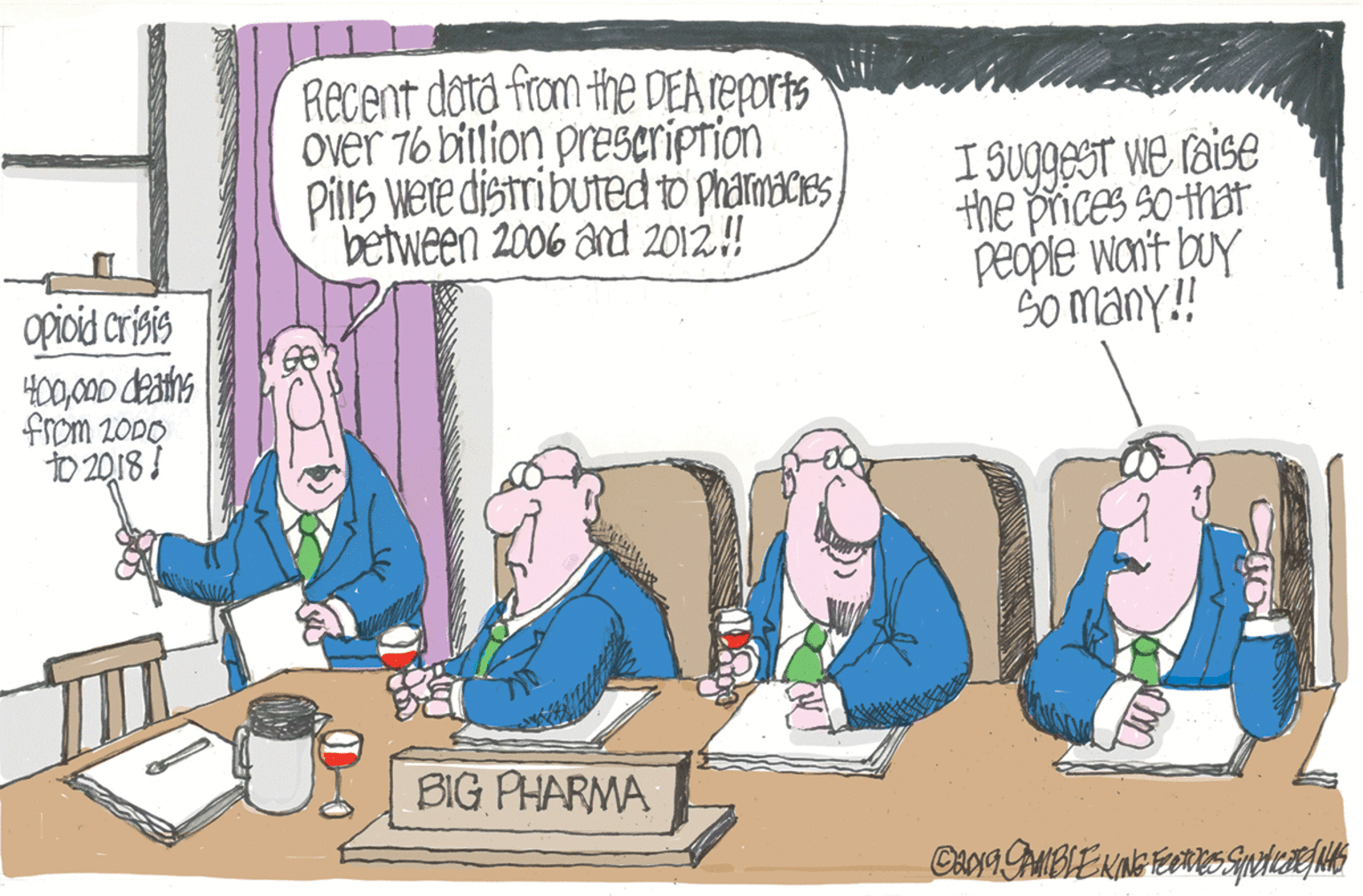 Conversation OCR: Recent dota from the DEA reports Over 76 billion preseription PilIS Were distributedto pharmaces) between 2006 and 2012 !! I SUggeST We taise the prices s0-that people want buy So many! opicid crista from 2000 D 2018 ! BIG PHARMA Recent dota from the DEA reports Over 76 billion preseription PilIS Were distributedto pharmaces) between 2006 and 2012 !! I SUggeST We taise the prices s0-that people want buy So many! opicid crista from 2000 D 2018 ! BIG PHARMA