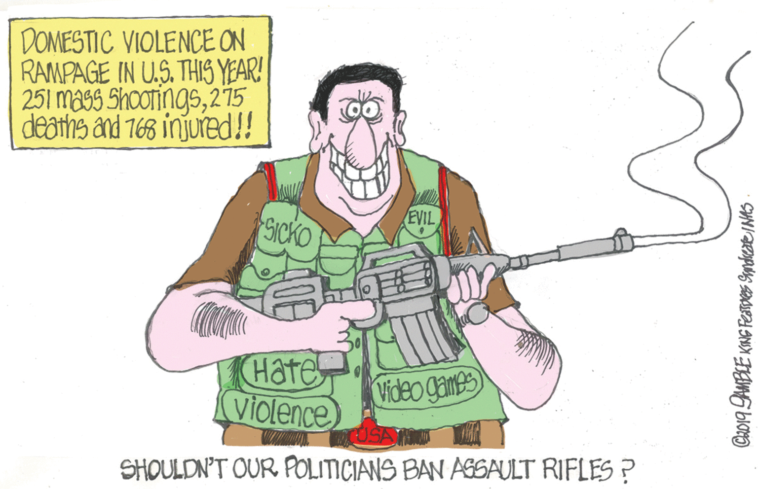 Musician OCR: DOMESTIC VIOLENCE ON RAMPAGE IN US. THIS YEAR! 251 mass Shootings275 deaths and 168 injured! EVIL SICKO Hate Violence USA SHOULDN'T OUR POLITICIANS BAN AGSAULT RIFLES ? Video Cames Cu019 GAMBLE KING FESTNG Syndeate NAS DOMESTIC VIOLENCE ON RAMPAGE IN US. THIS YEAR! 251 mass Shootings275 deaths and 168 injured! EVIL SICKO Hate Violence USA SHOULDN'T OUR POLITICIANS BAN AGSAULT RIFLES ? Video Cames Cu019 GAMBLE KING FESTNG Syndeate NAS